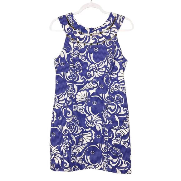 Lilly Pulitzer Lindy Dress Spectrum Blue Tide Pools Size 6 Beach SeaShell Resort - Picture 1 of 13